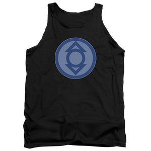 AN OFFCIALLY LICENSED GREEN LANTERN INDIGO SYMBOL ADULT UNISEX TANK TOP BLACK
