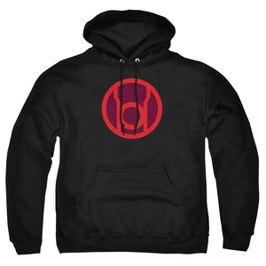 AN OFFCIALLY LICENSED GREEN LANTERN RED SYMBOL ADULT UNISEX PULLOVER HOODIE BLACK