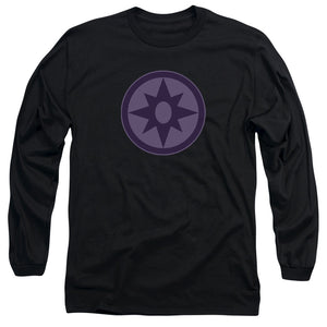 AN OFFCIALLY LICENSED GREEN LANTERN SAPPHIRE SYMBOL MEN'S LONG SLEEVE T-SHIRT BLACK