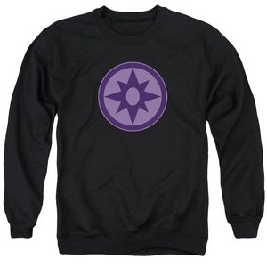 AN OFFCIALLY LICENSED GREEN LANTERN SAPPHIRE SYMBOL ADULT UNISEX CREWNECK SWEATSHIRT BLACK