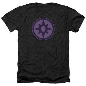AN OFFCIALLY LICENSED GREEN LANTERN SAPPHIRE SYMBOL MEN'S HEATHER T-SHIRT CHARCOAL
