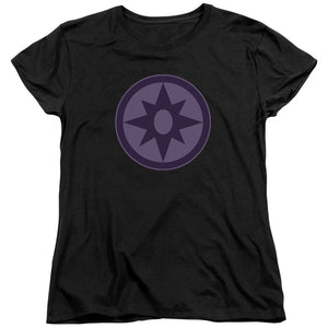 AN OFFCIALLY LICENSED GREEN LANTERN SAPPHIRE SYMBOL WOMEN'S REGULAR FIT T-SHIRT BLACK