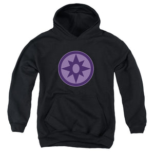 AN OFFCIALLY LICENSED GREEN LANTERN SAPPHIRE SYMBOL YOUTH HOODIE BLACK