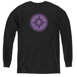 AN OFFCIALLY LICENSED GREEN LANTERN SAPPHIRE SYMBOL YOUTH LONG SLEEVE T-SHIRT BLACK