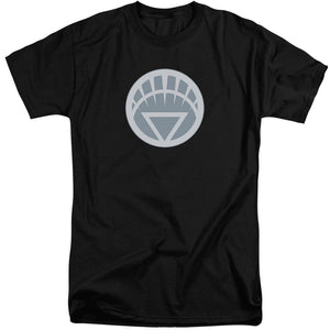 AN OFFCIALLY LICENSED GREEN LANTERN WHITE SYMBOL MEN'S TALL FIT T-SHIRT BLACK