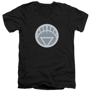 AN OFFCIALLY LICENSED GREEN LANTERN WHITE SYMBOL MEN'S V-NECK T-SHIRT BLACK