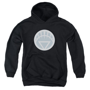 AN OFFCIALLY LICENSED GREEN LANTERN WHITE SYMBOL YOUTH HOODIE BLACK
