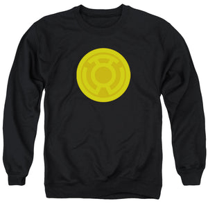 AN OFFCIALLY LICENSED GREEN LANTERN YELLOW SYMBOL ADULT UNISEX CREWNECK SWEATSHIRT BLACK