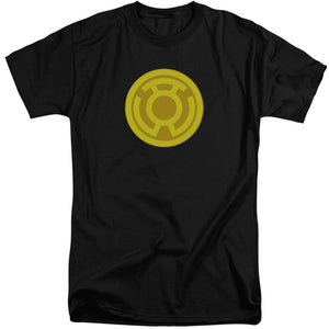 AN OFFCIALLY LICENSED GREEN LANTERN YELLOW SYMBOL MEN'S TALL FIT T-SHIRT BLACK