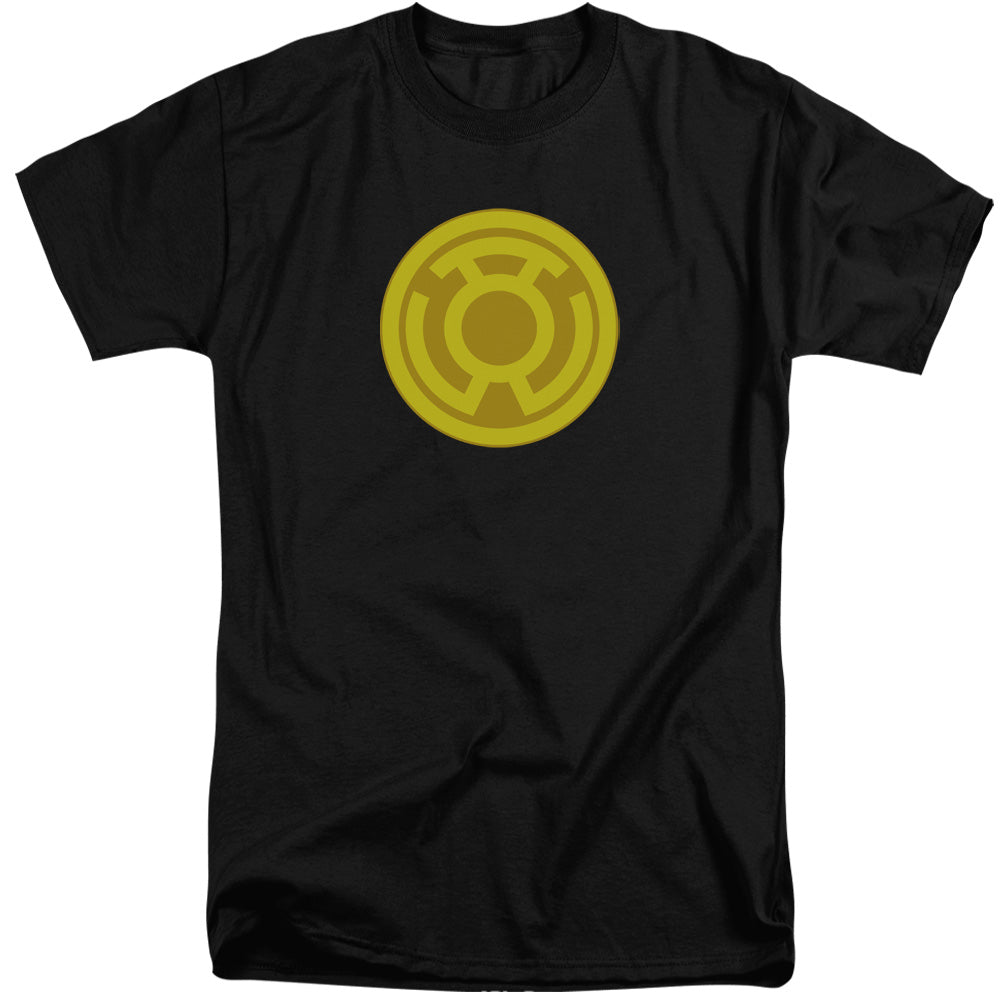 AN OFFCIALLY LICENSED GREEN LANTERN YELLOW SYMBOL MEN'S TALL FIT T-SHIRT BLACK