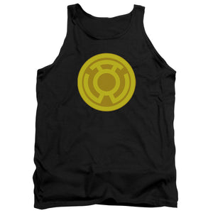 AN OFFCIALLY LICENSED GREEN LANTERN YELLOW SYMBOL ADULT UNISEX TANK TOP BLACK