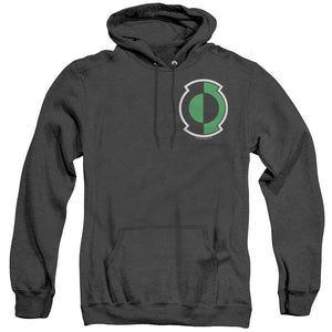 AN OFFCIALLY LICENSED GREEN LANTERN KYLE LOGO ADULT UNISEX HEATHER PULLOVER HOODIE BLACK