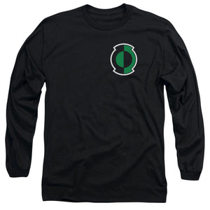 AN OFFCIALLY LICENSED GREEN LANTERN KYLE LOGO MEN'S LONG SLEEVE T-SHIRT BLACK