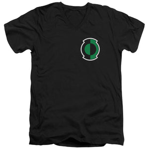 AN OFFCIALLY LICENSED GREEN LANTERN KYLE LOGO MEN'S V-NECK T-SHIRT BLACK