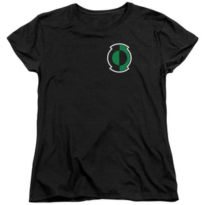 AN OFFCIALLY LICENSED GREEN LANTERN KYLE LOGO WOMEN'S REGULAR FIT T-SHIRT BLACK