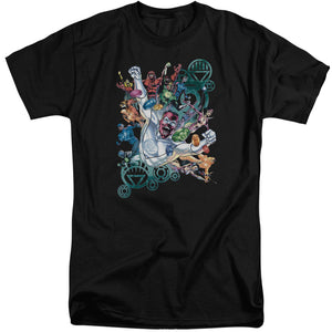 AN OFFCIALLY LICENSED GREEN LANTERN LANTERNS UNITE MEN'S TALL FIT T-SHIRT BLACK