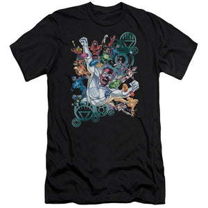 AN OFFCIALLY LICENSED GREEN LANTERN LANTERNS UNITE MEN'S PREMIUM SLIM FIT T-SHIRT BLACK