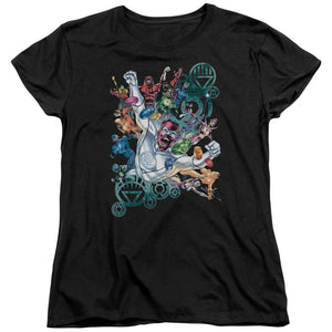 AN OFFCIALLY LICENSED GREEN LANTERN LANTERNS UNITE WOMEN'S REGULAR FIT T-SHIRT BLACK