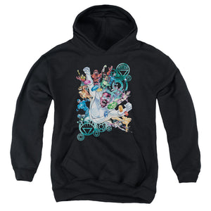 AN OFFCIALLY LICENSED GREEN LANTERN LANTERNS UNITE YOUTH HOODIE BLACK
