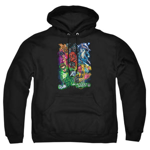 AN OFFCIALLY LICENSED GREEN LANTERN BLACKEST GROUP ADULT UNISEX PULLOVER HOODIE BLACK