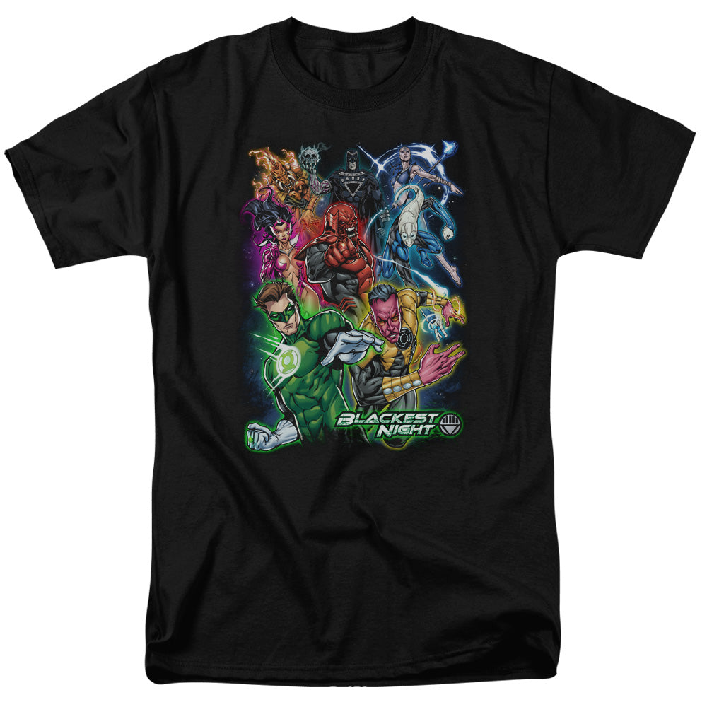 AN OFFCIALLY LICENSED GREEN LANTERN BLACKEST GROUP MEN'S REGULAR FIT T-SHIRT BLACK