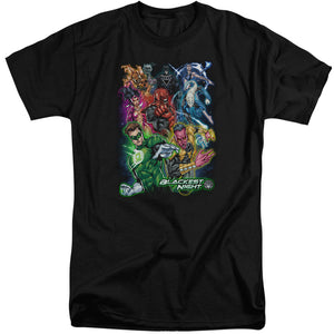 AN OFFCIALLY LICENSED GREEN LANTERN BLACKEST GROUP MEN'S TALL FIT T-SHIRT BLACK