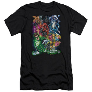 AN OFFCIALLY LICENSED GREEN LANTERN BLACKEST GROUP MEN'S PREMIUM SLIM FIT T-SHIRT BLACK