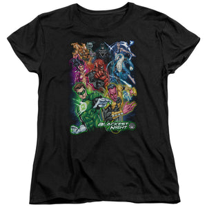 AN OFFCIALLY LICENSED GREEN LANTERN BLACKEST GROUP WOMEN'S REGULAR FIT T-SHIRT BLACK