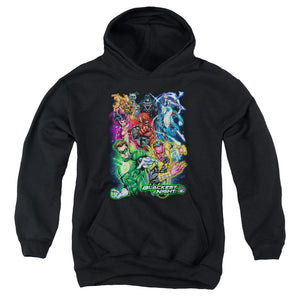 AN OFFCIALLY LICENSED GREEN LANTERN BLACKEST GROUP YOUTH HOODIE BLACK