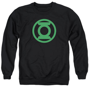 AN OFFCIALLY LICENSED GREEN LANTERN GREEN EMBLEM ADULT UNISEX CREWNECK SWEATSHIRT BLACK