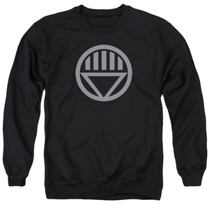AN OFFCIALLY LICENSED GREEN LANTERN GREY EMBLEM ADULT UNISEX CREWNECK SWEATSHIRT BLACK