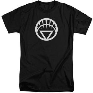 AN OFFCIALLY LICENSED GREEN LANTERN WHITE EMBLEM MEN'S TALL FIT T-SHIRT BLACK