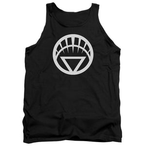 AN OFFCIALLY LICENSED GREEN LANTERN WHITE EMBLEM ADULT UNISEX TANK TOP BLACK
