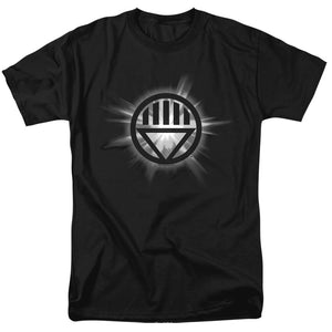 AN OFFCIALLY LICENSED GREEN LANTERN BLACK GLOW MEN'S REGULAR FIT T-SHIRT BLACK
