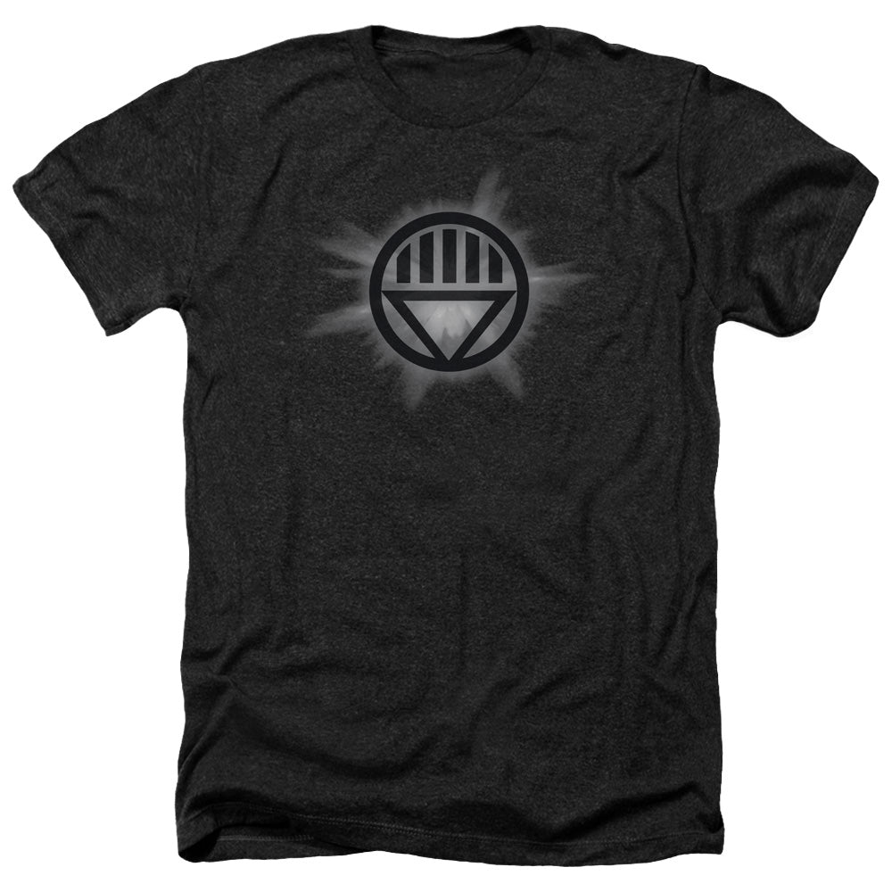 AN OFFCIALLY LICENSED GREEN LANTERN BLACK GLOW MEN'S HEATHER T-SHIRT CHARCOAL