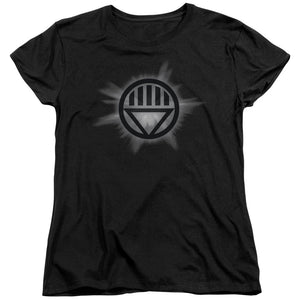 AN OFFCIALLY LICENSED GREEN LANTERN BLACK GLOW WOMEN'S REGULAR FIT T-SHIRT BLACK