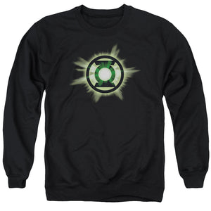 AN OFFCIALLY LICENSED GREEN LANTERN GREEN GLOW ADULT UNISEX CREWNECK SWEATSHIRT BLACK