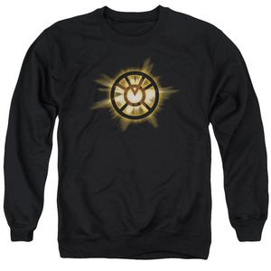 AN OFFCIALLY LICENSED GREEN LANTERN ORANGE GLOW ADULT UNISEX CREWNECK SWEATSHIRT BLACK