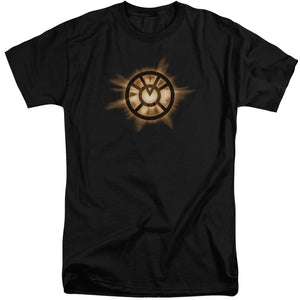 AN OFFCIALLY LICENSED GREEN LANTERN ORANGE GLOW MEN'S TALL FIT T-SHIRT BLACK