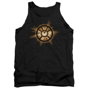 AN OFFCIALLY LICENSED GREEN LANTERN ORANGE GLOW ADULT UNISEX TANK TOP BLACK