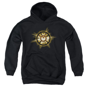 AN OFFCIALLY LICENSED GREEN LANTERN ORANGE GLOW YOUTH HOODIE BLACK