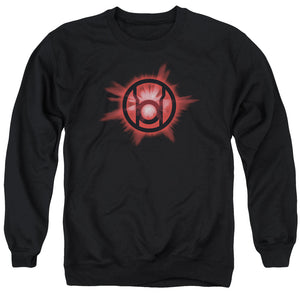 AN OFFCIALLY LICENSED GREEN LANTERN RED GLOW ADULT UNISEX CREWNECK SWEATSHIRT BLACK
