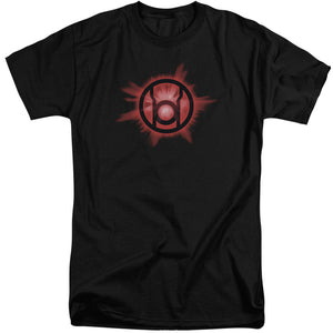AN OFFCIALLY LICENSED GREEN LANTERN RED GLOW MEN'S TALL FIT T-SHIRT BLACK