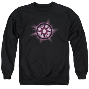 AN OFFCIALLY LICENSED GREEN LANTERN SAPPHIRE GLOW ADULT UNISEX CREWNECK SWEATSHIRT BLACK