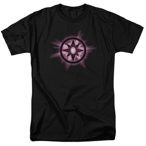 AN OFFCIALLY LICENSED GREEN LANTERN SAPPHIRE GLOW MEN'S REGULAR FIT T-SHIRT BLACK