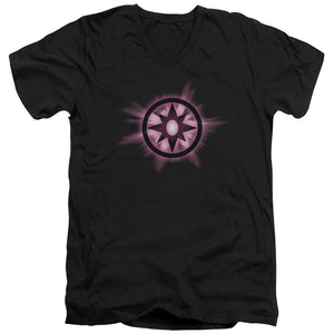AN OFFCIALLY LICENSED GREEN LANTERN SAPPHIRE GLOW MEN'S V-NECK T-SHIRT BLACK