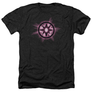 AN OFFCIALLY LICENSED GREEN LANTERN SAPPHIRE GLOW MEN'S HEATHER T-SHIRT CHARCOAL