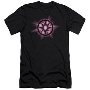 AN OFFCIALLY LICENSED GREEN LANTERN SAPPHIRE GLOW MEN'S PREMIUM SLIM FIT T-SHIRT BLACK