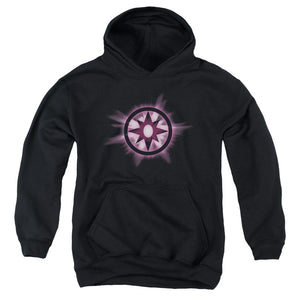 AN OFFCIALLY LICENSED GREEN LANTERN SAPPHIRE GLOW YOUTH HOODIE BLACK