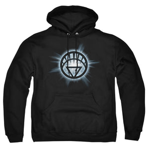AN OFFCIALLY LICENSED GREEN LANTERN WHITE GLOW ADULT UNISEX PULLOVER HOODIE BLACK